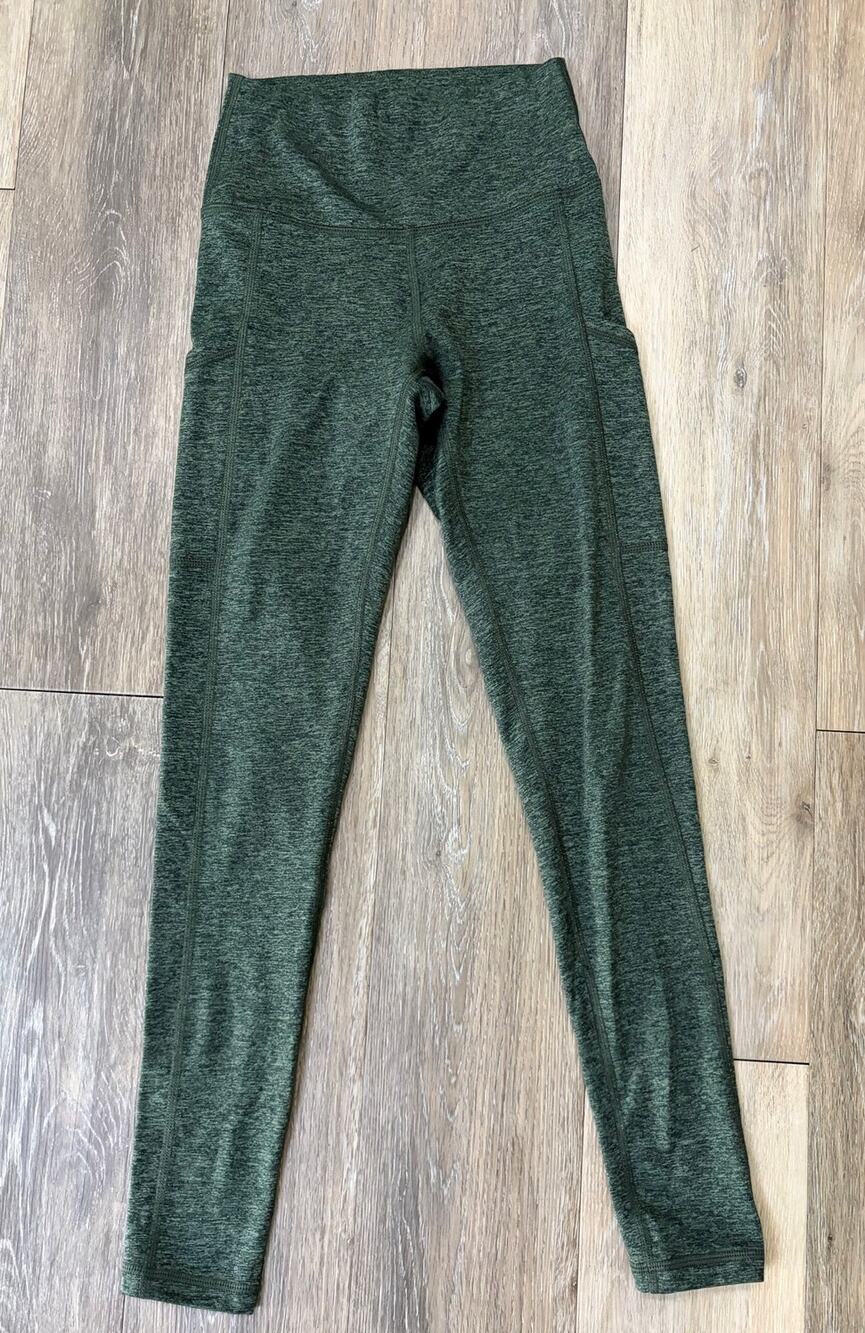 Aerie Women’s High Rise Leggings Heathered Green Athletic Yoga Workout Small